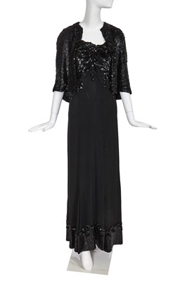 Lot 505 - A Lucien Lelong haute couture sequined evening gown, circa 1938