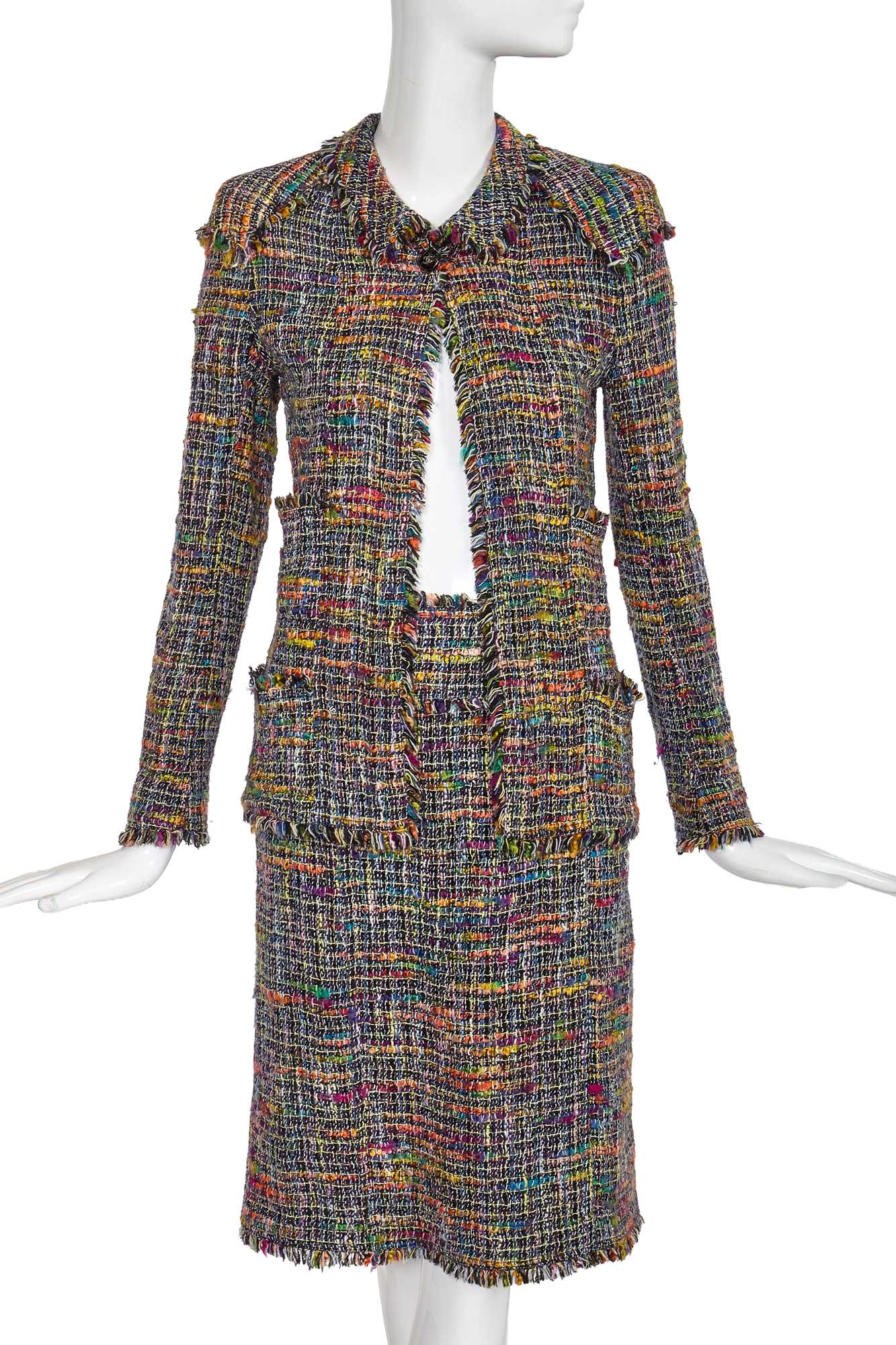 Lot 26 - A Chanel by Karl Lagerfeld multicoloured tweed suit, Spring-Summer 1998