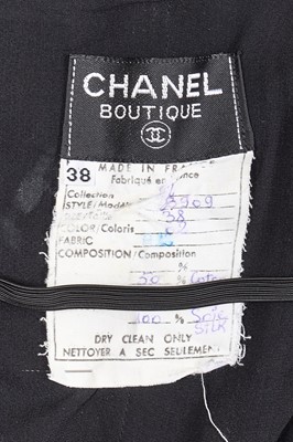 Lot 47 - A Chanel by Karl Lagerfeld black crêpe and chiffon little black dress, Spring-Summer 1990