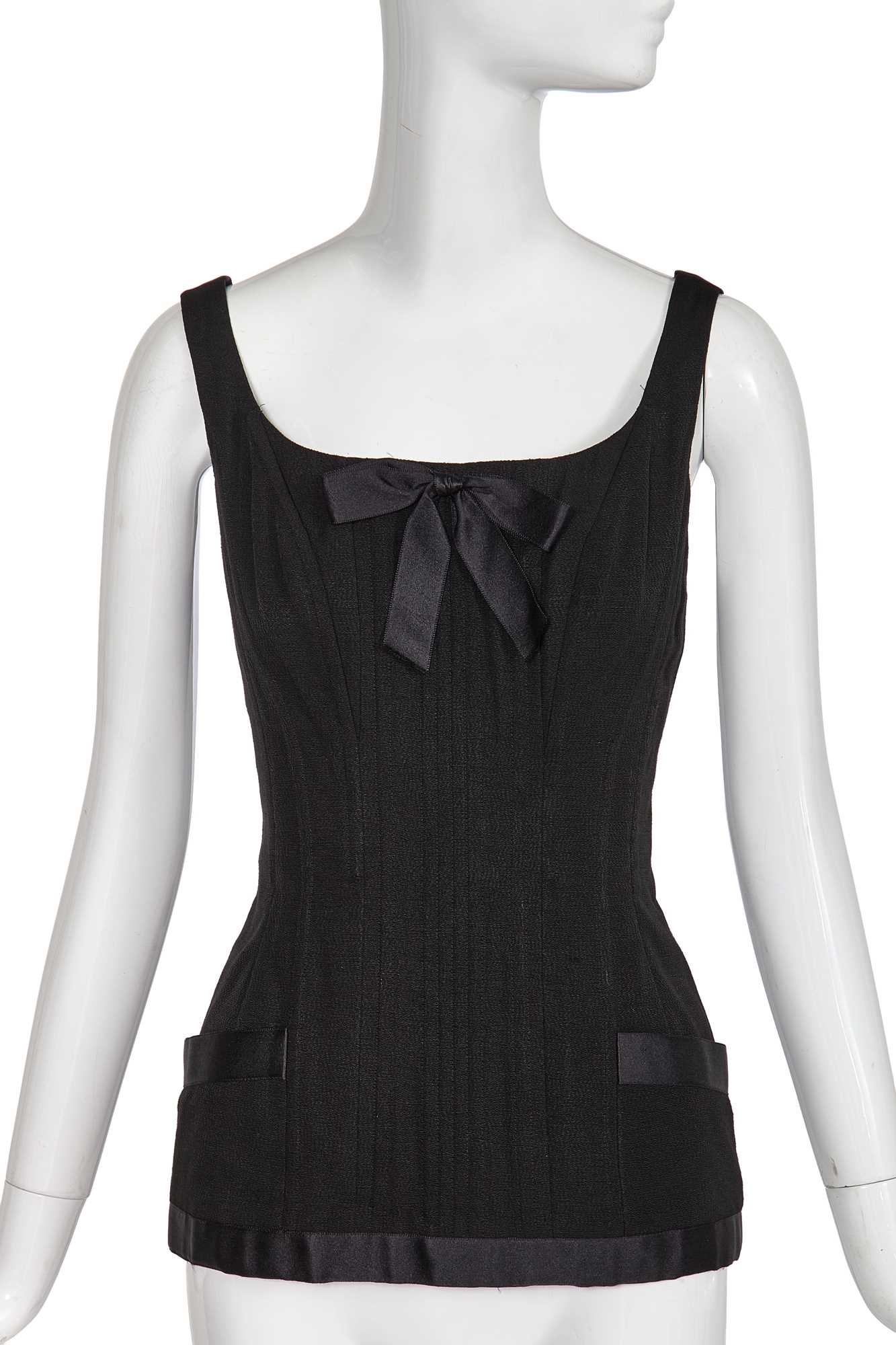 Lot 37 - A Chanel by Karl Lagerfeld textured-crêpe corset top, Spring-Summer 1993