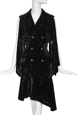 Lot 253 - A Comme des Garçons crushed velvet ensemble, ‘Frontless, Lamé, Sequins’ collection, Spring-Summer 1988