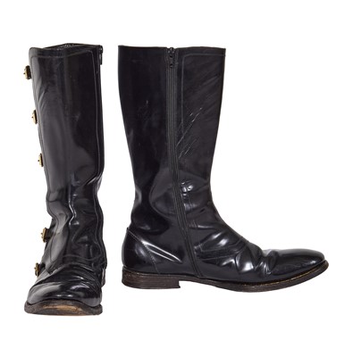 Lot 319 - A pair of Alexander McQueen men's black leather monkstrap boots, probably 2000s