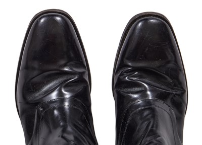 Lot 319 - A pair of Alexander McQueen men's black leather monkstrap boots, probably 2000s