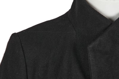 Lot 328 - A Rick Owens men's black satin and melton wool tailcoat, Autumn-Winter 2011-12