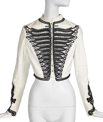 Lot 154 - An Alexander McQueen white cotton drill coatee, 'Irere' collection, Spring-Summer 2003