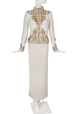 Lot 237 - A Christian Dior haute couture by John Galliano embroidered white crêpe evening ensemble, 'Freud & Fetish' collection, Autumn-Winter 2000-01