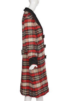 Lot 93 - A Gucci by Alessandro Michele red and black tweed and astrakhan fur coat, Autumn-Winter 2017-18