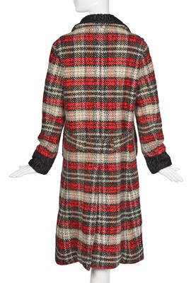 Lot 93 - A Gucci by Alessandro Michele red and black tweed and astrakhan fur coat, Autumn-Winter 2017-18