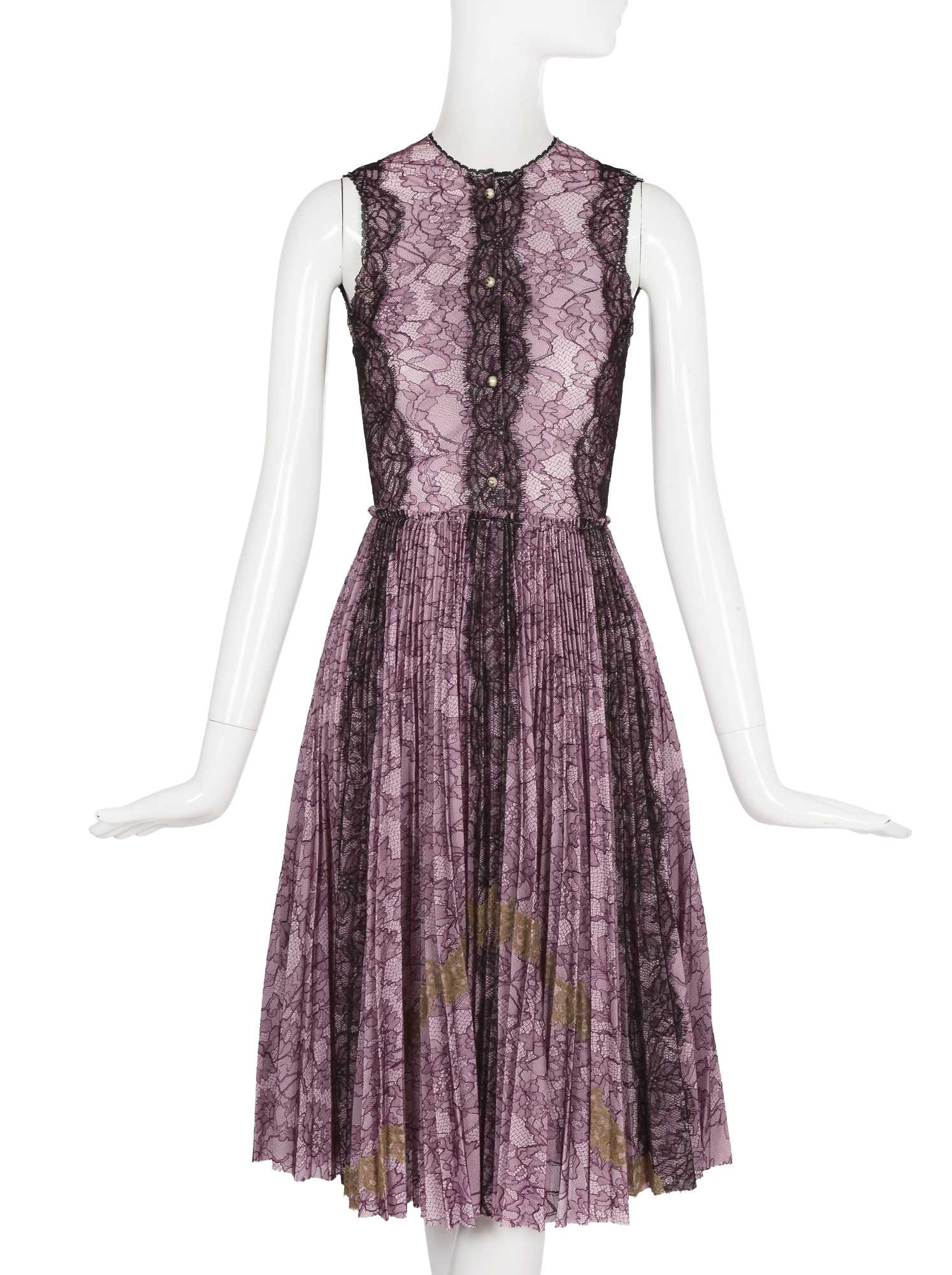 Lot 96 - A Gucci by Alessandro Michele lilac and black lace dress, Resort 2016