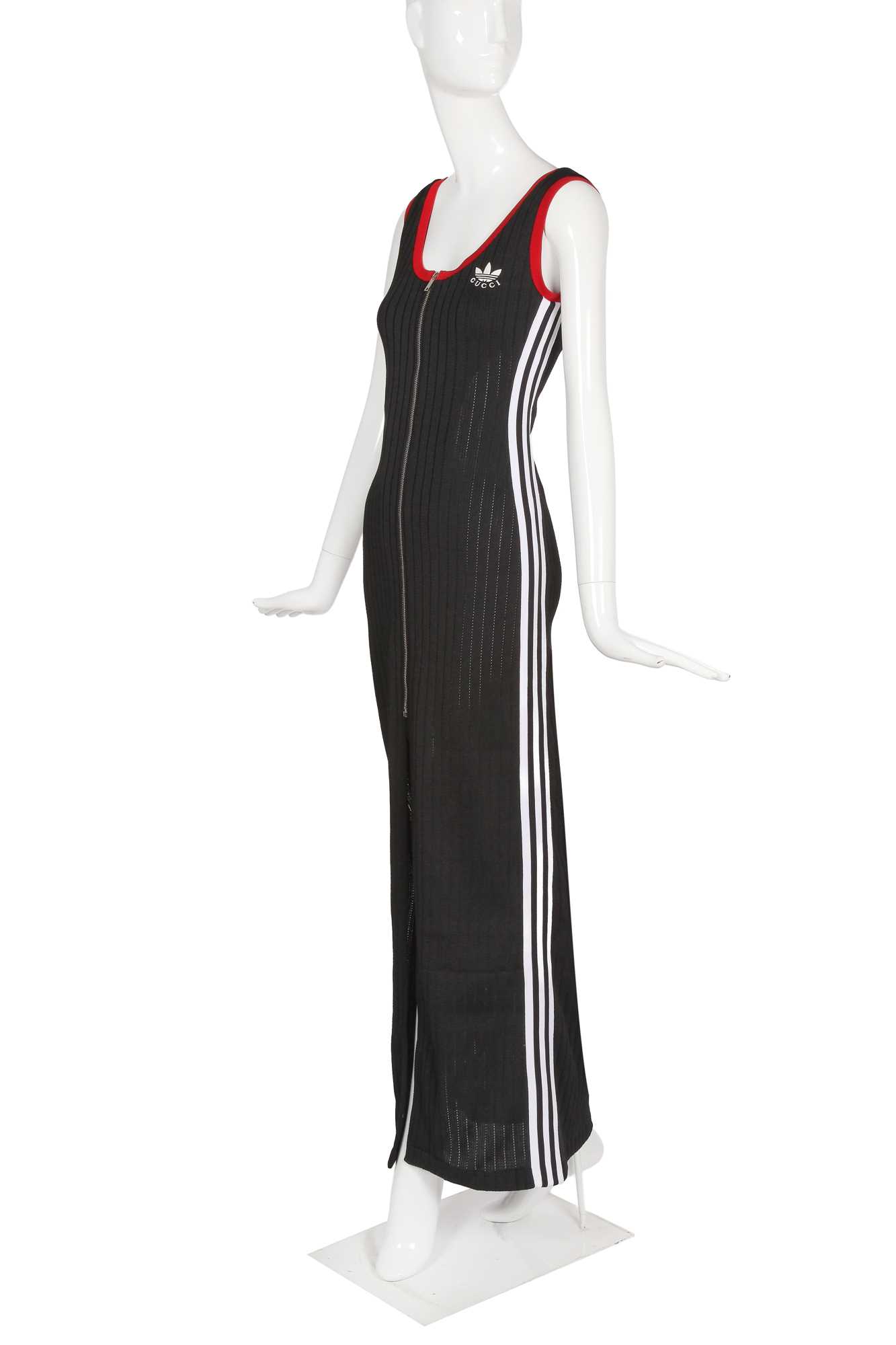 Lot 91 - A Gucci x Adidas by Alessandro Michele black ribbed jersey maxi dress, Autumn-Winter 2022-23