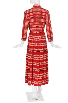 Lot 95 - A Gucci by Alessandro Michele printed red crêpe de chine ensemble, Spring-Summer 2016
