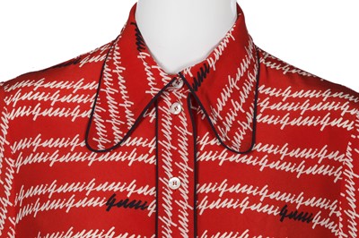 Lot 95 - A Gucci by Alessandro Michele printed red crêpe de chine ensemble, Spring-Summer 2016
