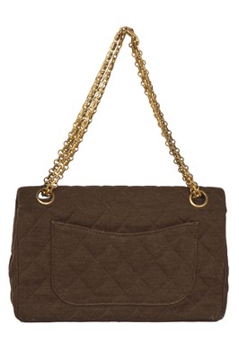 Lot 88 - A Gabrielle Chanel quilted brown jersey 2.55 handbag, 1960s