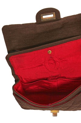 Lot 88 - A Gabrielle Chanel quilted brown jersey 2.55 handbag, 1960s