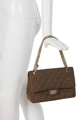 Lot 88 - A Gabrielle Chanel quilted brown jersey 2.55 handbag, 1960s