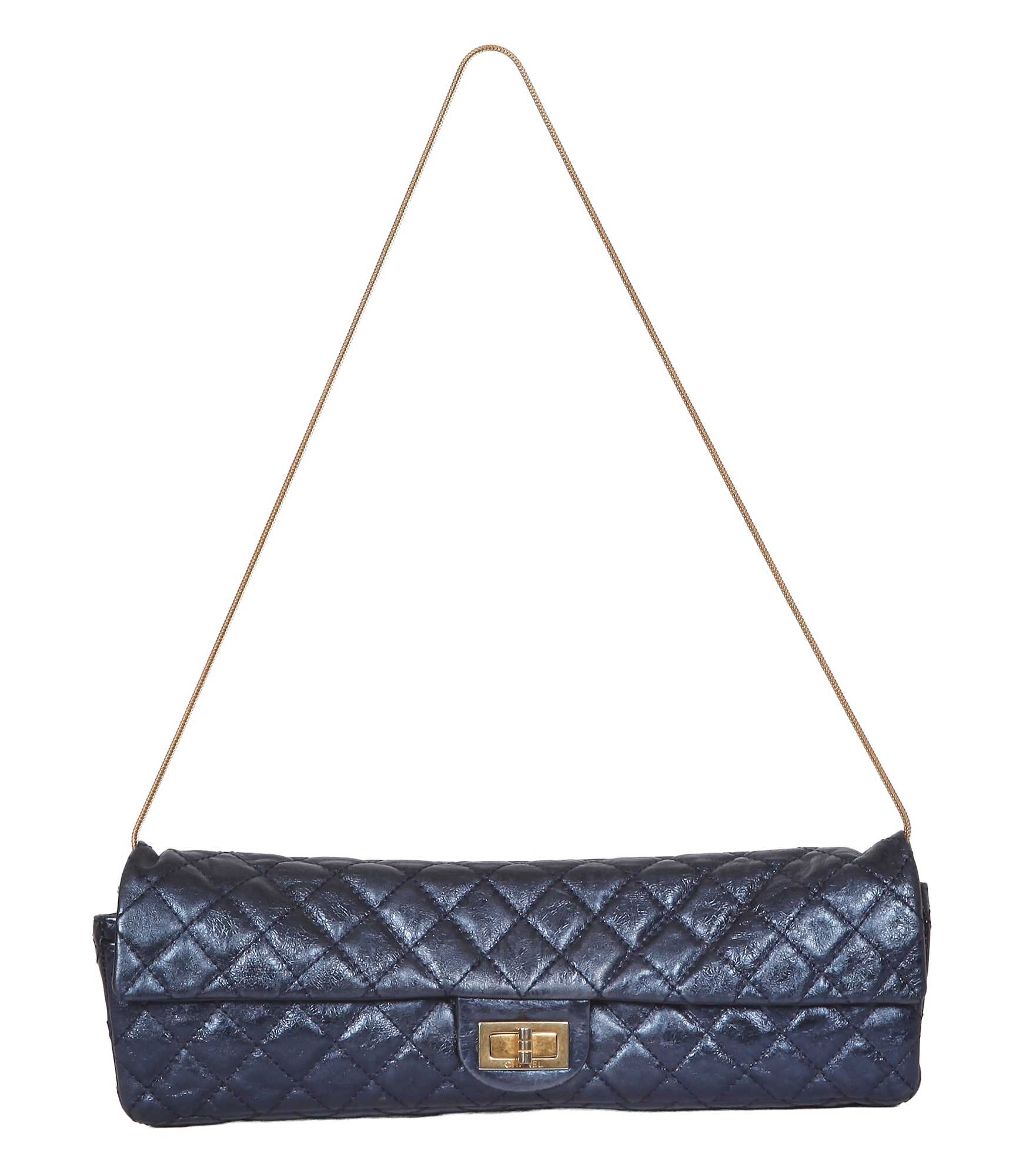 Lot 55 - A Chanel by Karl Lagerfeld metallic blue leather evening bag, 2008-2009