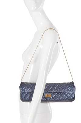 Lot 55 - A Chanel by Karl Lagerfeld metallic blue leather evening bag, 2008-2009