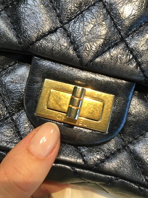 Lot 55 - A Chanel by Karl Lagerfeld metallic blue leather evening bag, 2008-2009