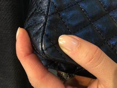 Lot 55 - A Chanel by Karl Lagerfeld metallic blue leather evening bag, 2008-2009