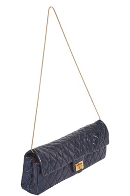 Lot 55 - A Chanel by Karl Lagerfeld metallic blue leather evening bag, 2008-2009