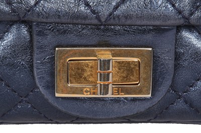 Lot 55 - A Chanel by Karl Lagerfeld metallic blue leather evening bag, 2008-2009