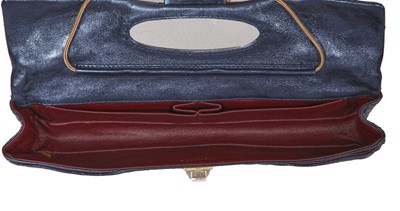 Lot 55 - A Chanel by Karl Lagerfeld metallic blue leather evening bag, 2008-2009