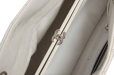 Lot 33 - A Chanel by Karl Lagerfeld white quilted patent leather shoulder bag, 2011