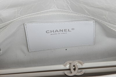 Lot 33 - A Chanel by Karl Lagerfeld white quilted patent leather shoulder bag, 2011
