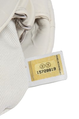 Lot 33 - A Chanel by Karl Lagerfeld white quilted patent leather shoulder bag, 2011