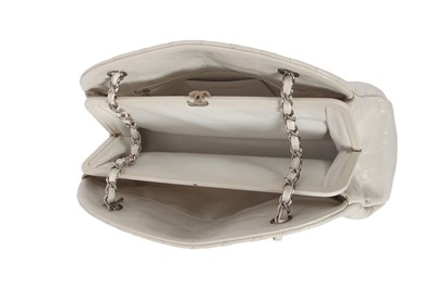 Lot 33 - A Chanel by Karl Lagerfeld white quilted patent leather shoulder bag, 2011