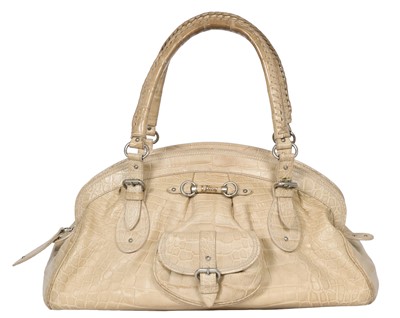 Lot 223 - A Christian Dior by John Galliano beige croc-embossed leather 'My Dior' handbag, circa 2005