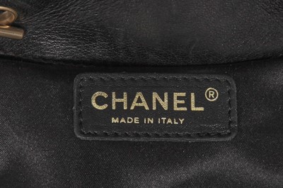 Lot 40 - A Chanel by Karl Lagerfeld 'Coco Twin' black patent leather and lace evening bag, 'Farm' collection, Spring-Summer 2010