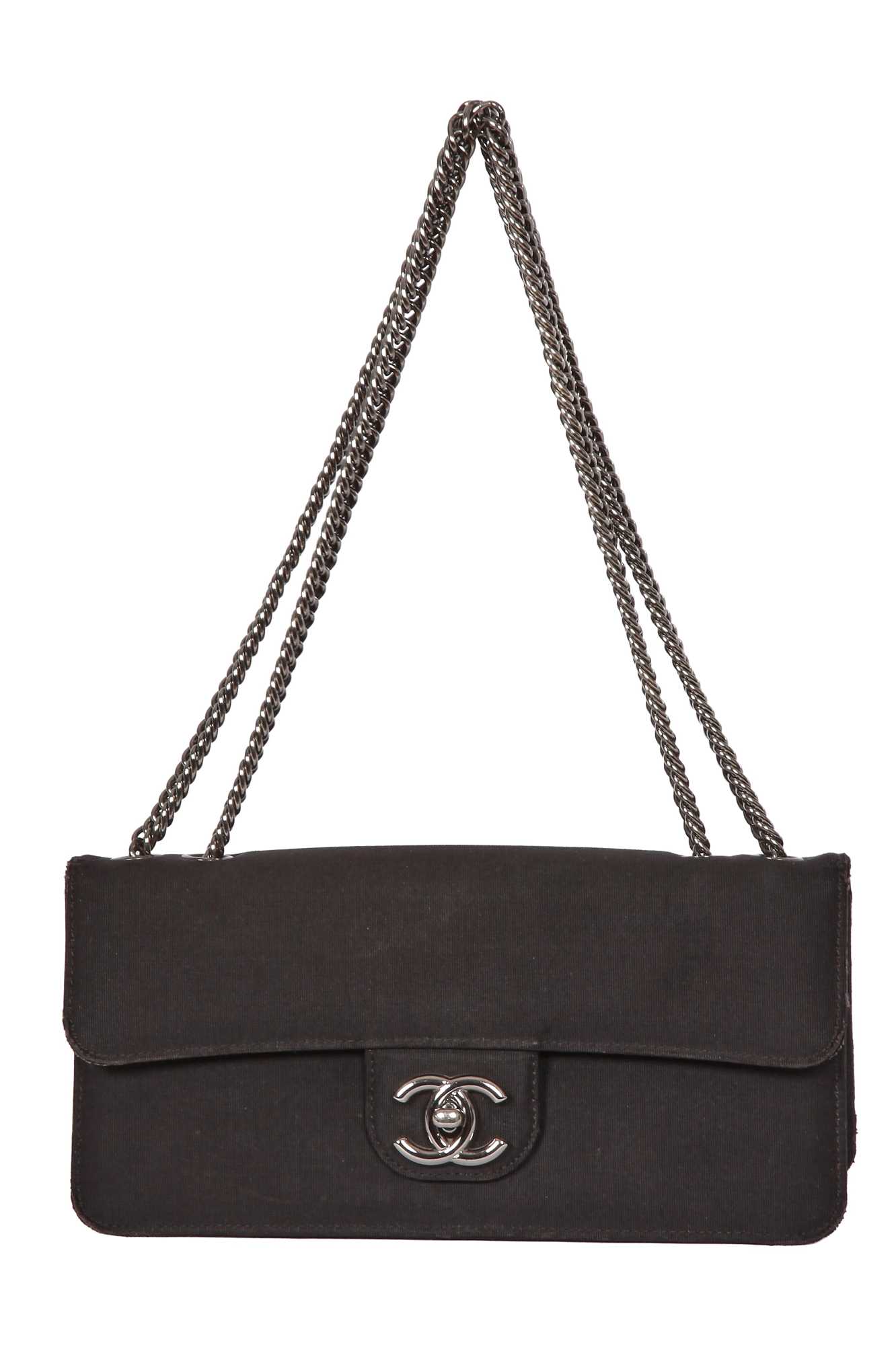 Lot 56 - A Chanel by Karl Lagerfeld mini black grosgrain flap bag, 2008-2009