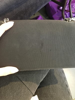 Lot 56 - A Chanel by Karl Lagerfeld mini black grosgrain flap bag, 2008-2009