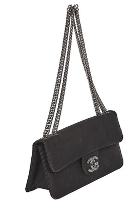 Lot 56 - A Chanel by Karl Lagerfeld mini black grosgrain flap bag, 2008-2009