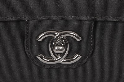 Lot 56 - A Chanel by Karl Lagerfeld mini black grosgrain flap bag, 2008-2009