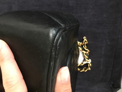 Lot 83 - A Chanel by Karl Lagerfeld jumbo black leather flap bag, 1991-94