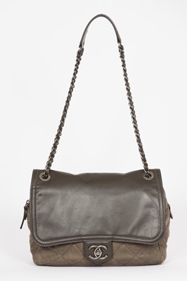 Lot 30 - A Chanel by Karl Lagerfeld grey quilted leather flap bag, 2011