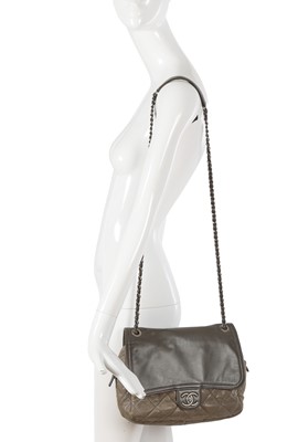 Lot 30 - A Chanel by Karl Lagerfeld grey quilted leather flap bag, 2011