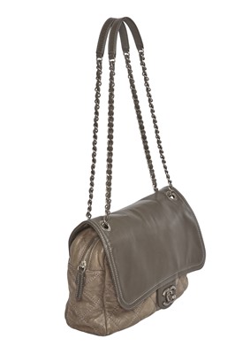 Lot 30 - A Chanel by Karl Lagerfeld grey quilted leather flap bag, 2011