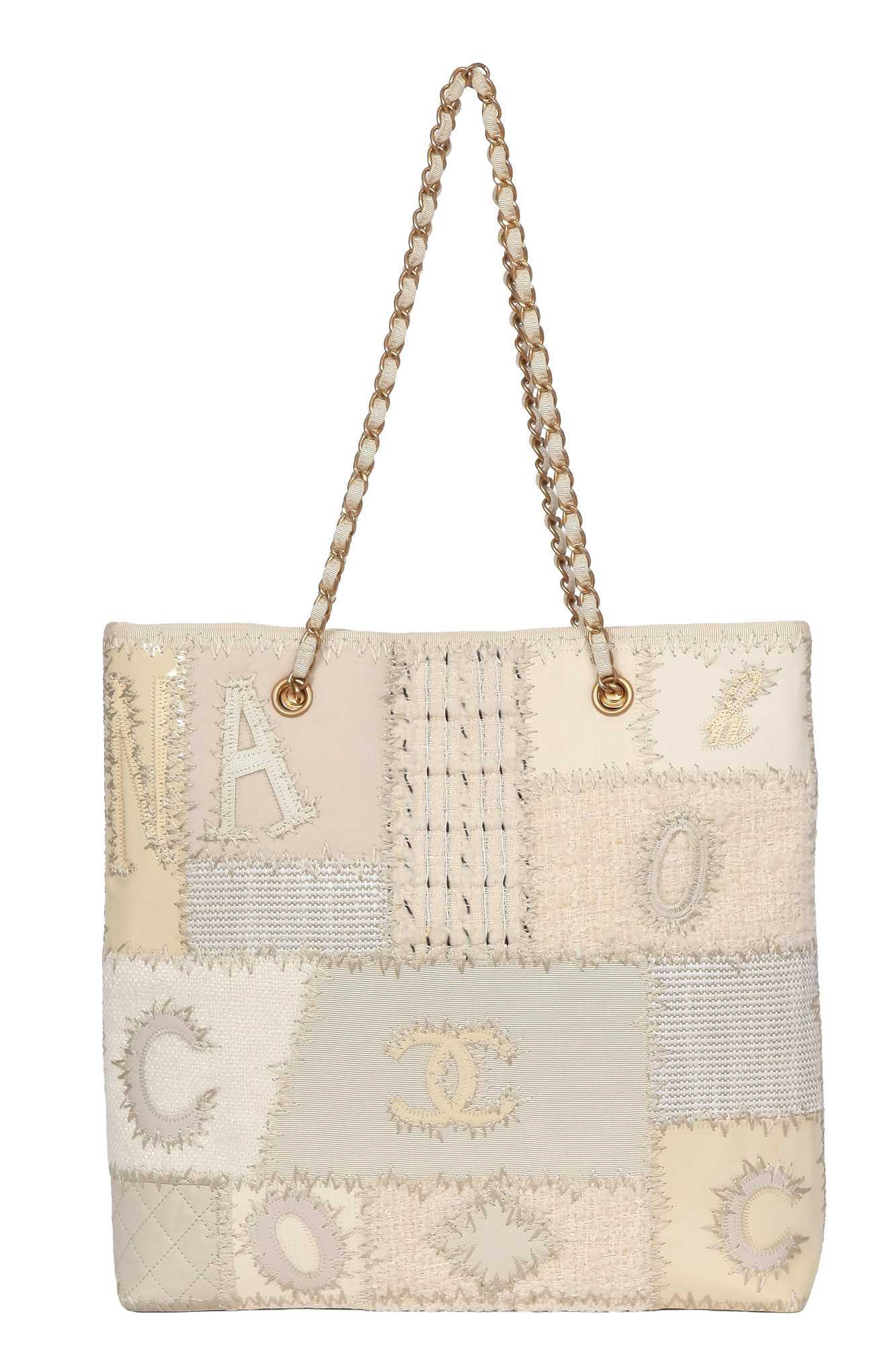 Lot 4 - A Chanel by Karl Lagerfeld ivory patchwork shopper tote, 2018