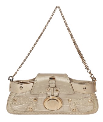 Lot 141 - A Versace croc-embossed leather handbag, early 2000s