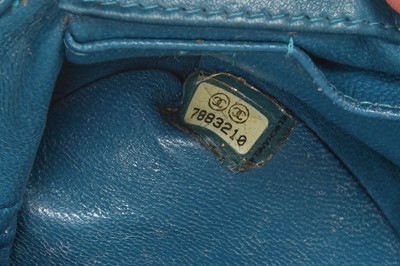 Lot 71 - A Chanel by Karl Lagerfeld turquoise tweed flap bag, 2002-03