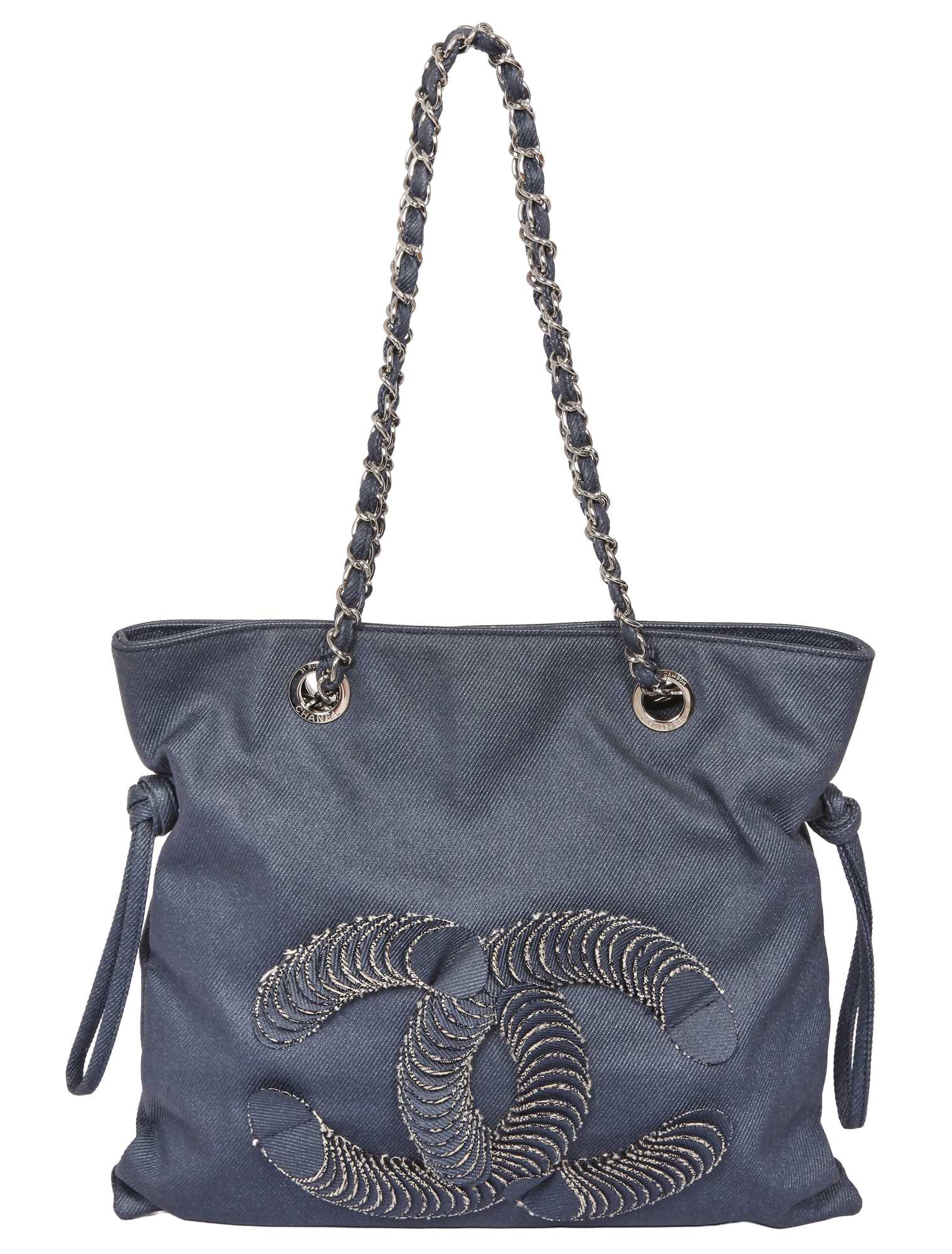 Lot 49 - A Chanel by Karl Lagerfeld blue denim tote bag, 2008-09