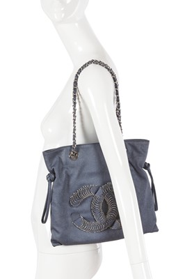 Lot 49 - A Chanel by Karl Lagerfeld blue denim tote bag, 2008-09