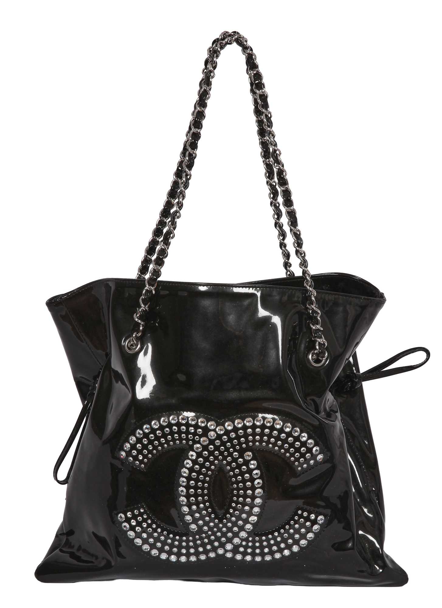 Lot 52 - A Chanel by Karl Lagerfeld black vinyl shopper tote, 2009-10