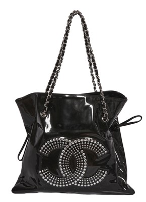Lot 52 - A Chanel by Karl Lagerfeld black vinyl shopper tote, 2009-10