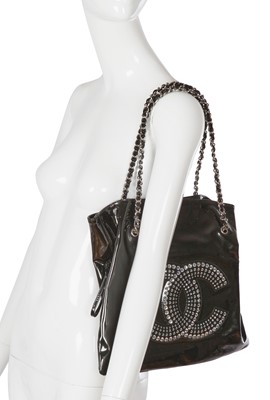 Lot 52 - A Chanel by Karl Lagerfeld black vinyl shopper tote, 2009-10