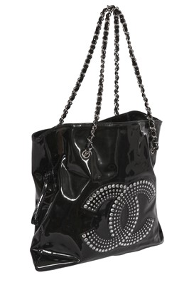 Lot 52 - A Chanel by Karl Lagerfeld black vinyl shopper tote, 2009-10
