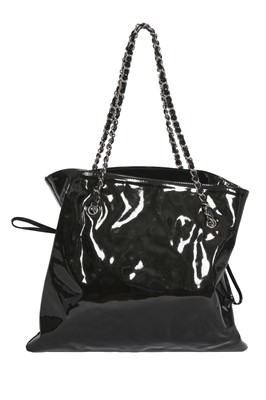 Lot 52 - A Chanel by Karl Lagerfeld black vinyl shopper tote, 2009-10